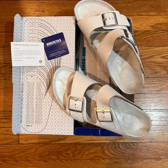 White Leather Birkenstocks - Picture 5 of 7